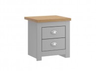 Birlea Winchester 2 Drawer Bedside In Grey And Oak Thumbnail