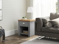 Birlea Winchester 1 Drawer Lamp Table In Grey And Oak Thumbnail