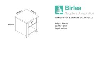 Birlea Winchester 1 Drawer Lamp Table In Cream And Oak Thumbnail