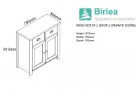 Birlea Winchester 2 Door 2 Drawer Sideboard In Cream And Oak Thumbnail
