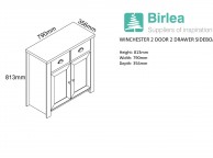 Birlea Winchester 2 Door 2 Drawer Sideboard In Grey And Oak Thumbnail