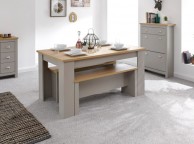 GFW Lancaster 120cm Dining Table with Benches in Grey Thumbnail