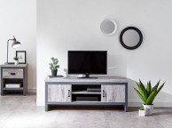 GFW Boston 2 Door TV Unit in Grey Thumbnail