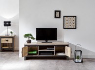 GFW Boston 2 Door TV Unit in Distressed Oak Thumbnail