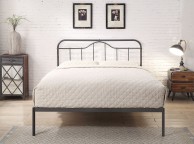 Flintshire Oakenholt 4ft6 Double Metal Bed Frame In Black Silver Thumbnail