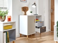 GFW Delta Compact Sideboard in White and Grey Thumbnail