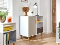 GFW Delta Compact Sideboard in White and Grey Thumbnail