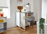 GFW Delta Compact Sideboard in White and Grey Thumbnail