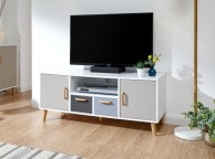 GFW Delta Large TV Unit in White and Grey Thumbnail
