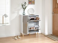 GFW Delta Shoe Cabinet in White and Grey Thumbnail