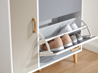 GFW Delta Shoe Cabinet in White and Grey Thumbnail