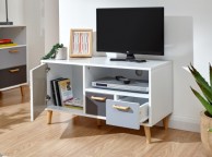 GFW Delta Small TV Unit in White and Grey Thumbnail