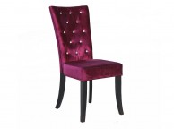 LPD Radiance Pair Of Purple Velvet Fabric Dining Chairs Thumbnail