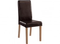 LPD Oakridge Pair Of Brown Faux Leather Dining Chairs Thumbnail