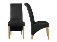 LPD Treviso Pair Of Black Faux Leather Dining Chairs Thumbnail