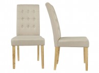 LPD Roma Pair Of Beige Fabric Dining Chairs Thumbnail