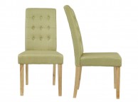 LPD Roma Pair Of Green Fabric Dining Chairs Thumbnail