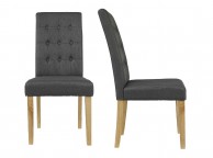 LPD Roma Pair Of Grey Fabric Dining Chairs Thumbnail