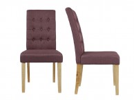 LPD Roma Pair Of Plum Fabric Dining Chairs Thumbnail