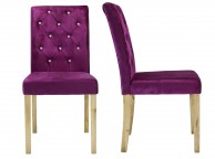 LPD Paris Pair Of Purple Velvet Fabric Dining Chairs Thumbnail