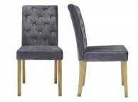 LPD Paris Pair Of Silver Velvet Fabric Dining Chairs Thumbnail