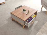 GFW Nordica 2 Drawer Coffee Table in Oak and Grey Thumbnail