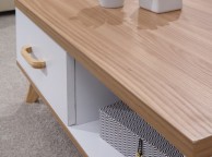 GFW Nordica 2 Drawer Coffee Table in Oak and White Thumbnail