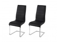 LPD Evolve Pair Of Black Faux Leather Dining Chairs Thumbnail