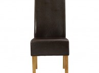LPD Padstow Pair Of Brown Faux Leather Dining Chairs Thumbnail