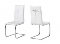 LPD Opus Pair Of White Faux Leather Dining Chairs Thumbnail