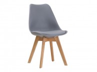 LPD Louvre Pair Of Grey Dining Chairs Thumbnail