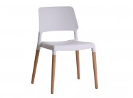 LPD Riva Pair Of White Dining Chairs Thumbnail