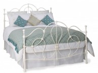 OBC Cara 4ft 6 Double Glossy Ivory Metal Headboards Thumbnail