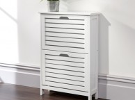 GFW Bergen Two Tier Shoe Cabinet in White Thumbnail