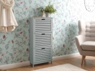 GFW Bergen Three Tier Shoe Cabinet in Grey Thumbnail