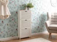 GFW Bergen Three Tier Shoe Cabinet in White Thumbnail