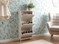 GFW Bergen Three Tier Shoe Cabinet in White Thumbnail