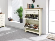 GFW Lancaster 2 Door 1 Drawer Shoe Cabinet in Cream Thumbnail