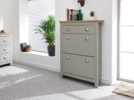 GFW Lancaster 2 Door 1 Drawer Shoe Cabinet in Grey Thumbnail