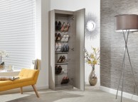 GFW 180cm Mirrored Shoe Cabinet in Grey Thumbnail