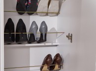 GFW 180cm Mirrored Shoe Cabinet in White Thumbnail