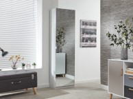 GFW 180cm Mirrored Shoe Cabinet in White Thumbnail