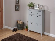 GFW Deluxe Two Tier Shoe Cabinet in Grey Thumbnail