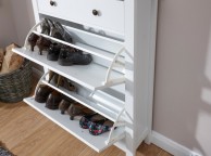 GFW Deluxe Two Tier Shoe Cabinet in White Thumbnail