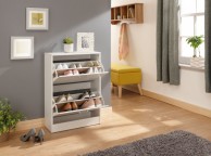 GFW Stirling Two Tier Shoe Cabinet in White Thumbnail