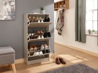 GFW Stirling Three Tier Shoe Cabinet in Grey Thumbnail