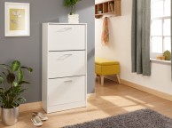 GFW Stirling Three Tier Shoe Cabinet in White Thumbnail