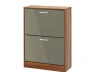 LPD Strand 2 Drawer Shoe Cabinet In Black Gloss Thumbnail