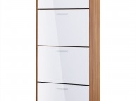 LPD Strand 4 Drawer Shoe Cabinet In White Gloss Thumbnail