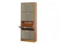 LPD Strand 4 Drawer Shoe Cabinet In Grey Gloss Thumbnail